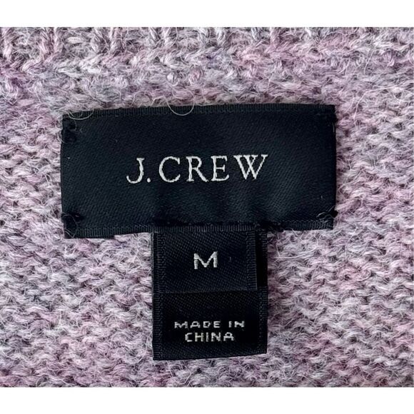 J. Crew Cable Knit Women's 100% Wool Pullover Mauve Sweater Medium - Picture 6 of 11